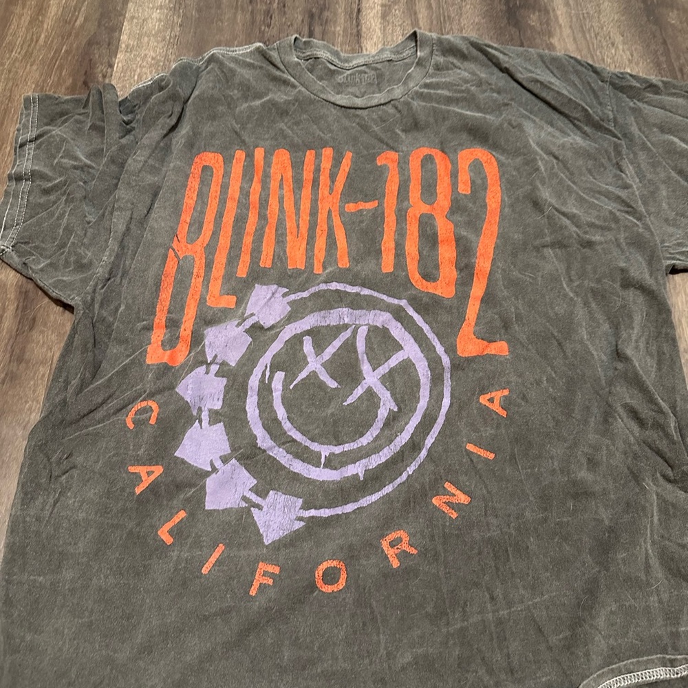 Oversized blink 182 Graphic T-Shirt - Gray